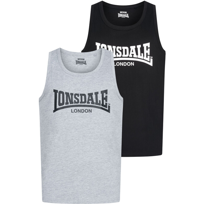 Lonsdale Mens singlet regular fit double pack 64667794