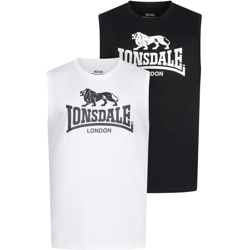 Lonsdale Mens sleeveless t-shirt regular fit double pack 64668119