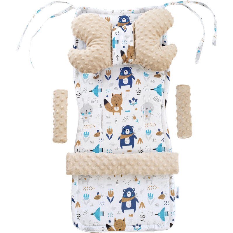 Medi Partners Stroller insert in a 4-piece set - Boho animals + beige 64670316