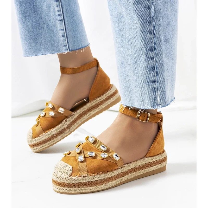D/CEO Gemre Hnedé espadrilky so zirkónmi Dide 64672640