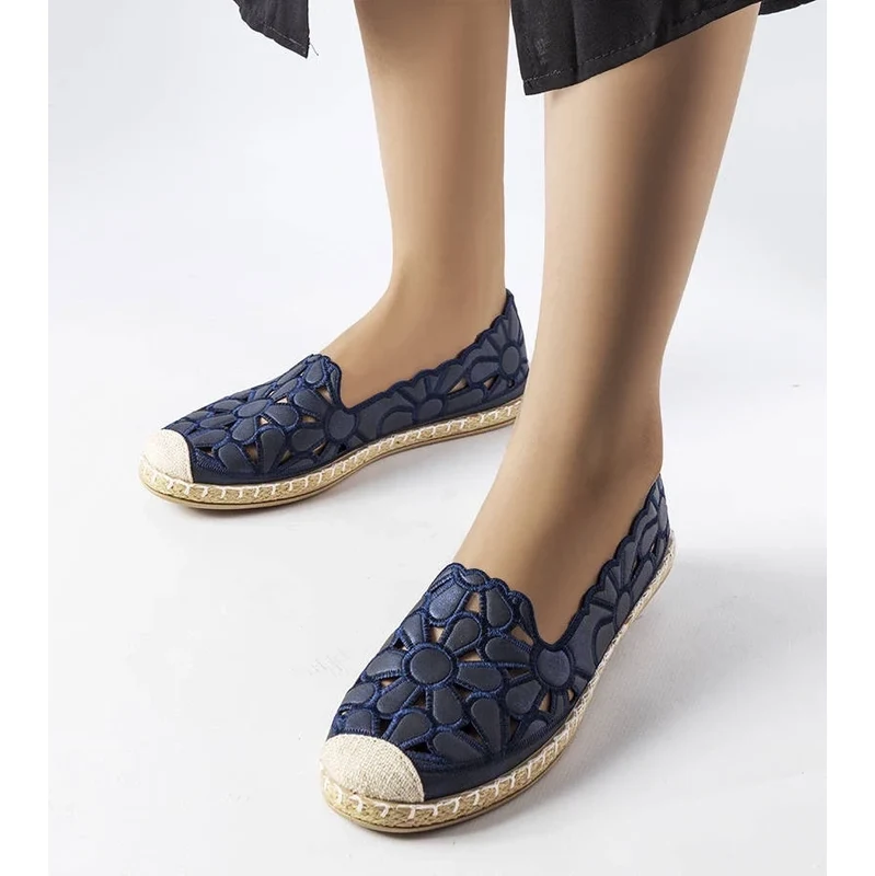 Gemre Tmavomodré ažurové espadrilky Lamarre 64672812