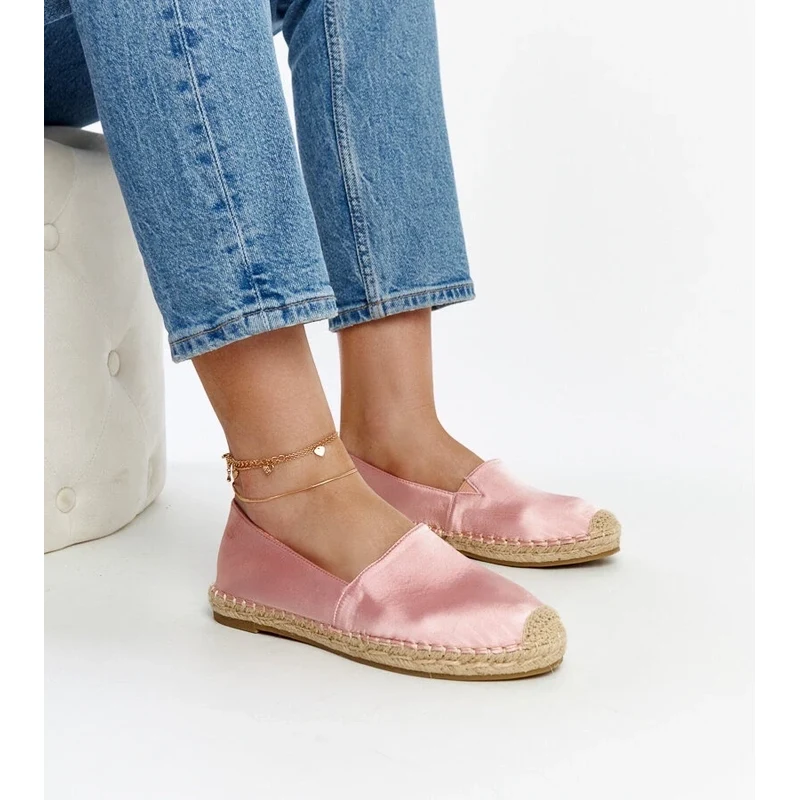 Gemre Svetloružové espadrilky s leskom na platforme Caithlin 64673243