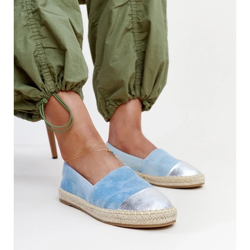 Gemre Modro-strieborné blyštivé espadrilky Surana 64673295