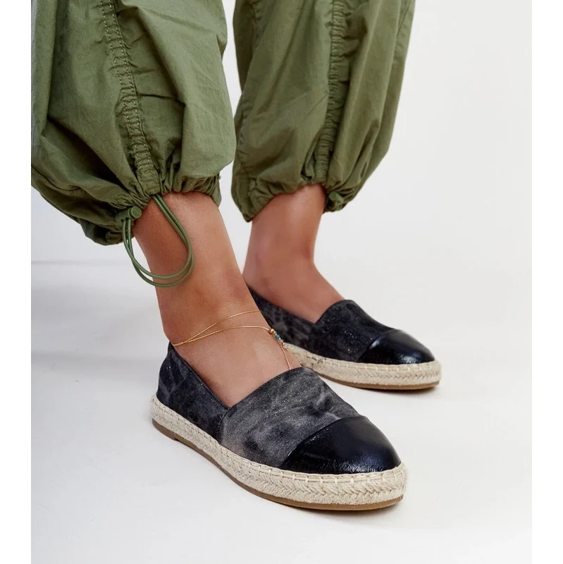 Gemre Čierne lesklé espadrilky Surana 64673293