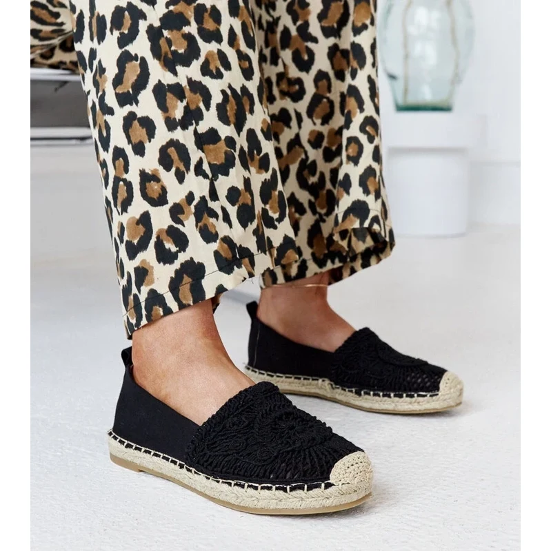 Gemre Čierne espadrilky s výšivkou Kalba 64673303