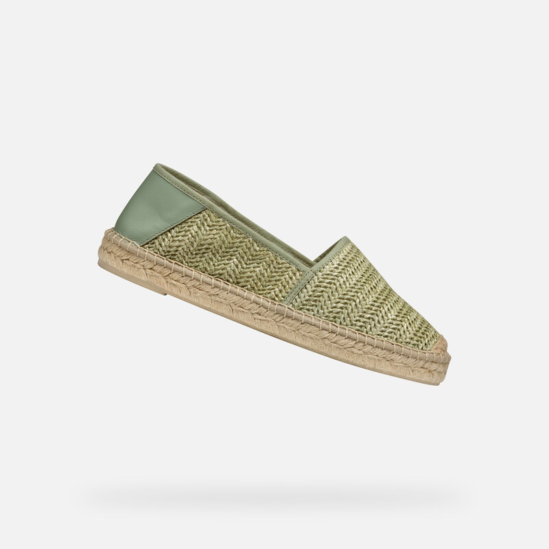 Light green womens espadrilles Geox Lampedusa - Womens 64678671