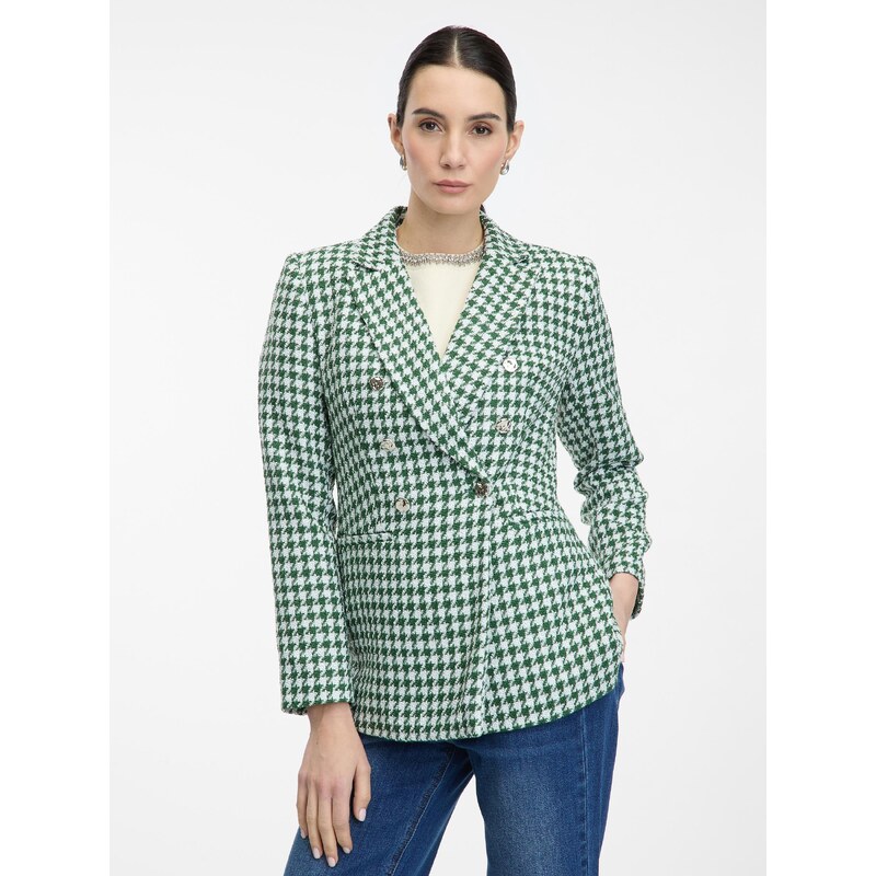 Green womens patterned blazer ORSAY - Womens 64790598