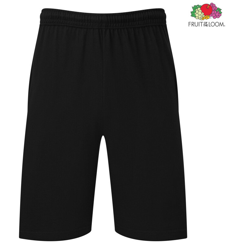 Mens Black Shorts Iconic 195 Jersey Fruit of the Loom 64681563