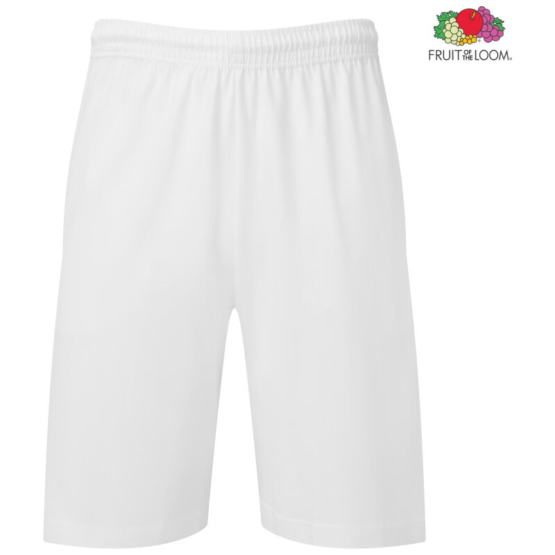 Mens White Shorts Iconic 195 Jersey Fruit of the Loom 64681564