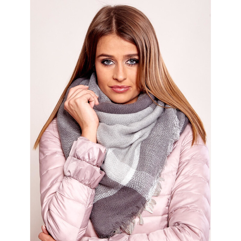 ITALY MODA Sivo-biely šál AT-CH-171201.11-grey-white 23837487