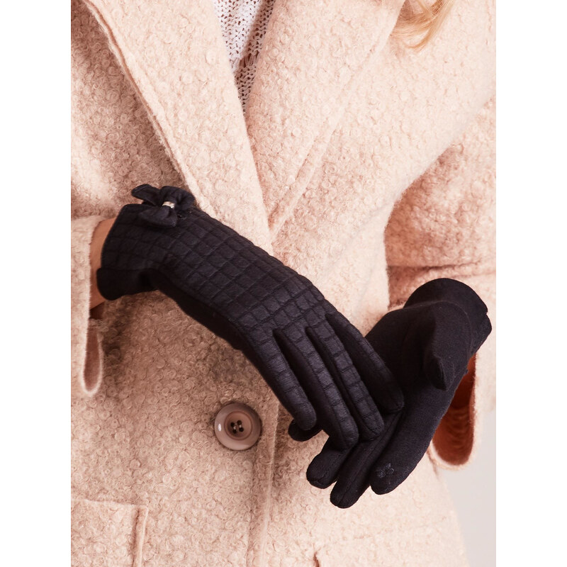 ITALY MODA Dámske čierne rukavice AT-RK-9502.25-black 27587114