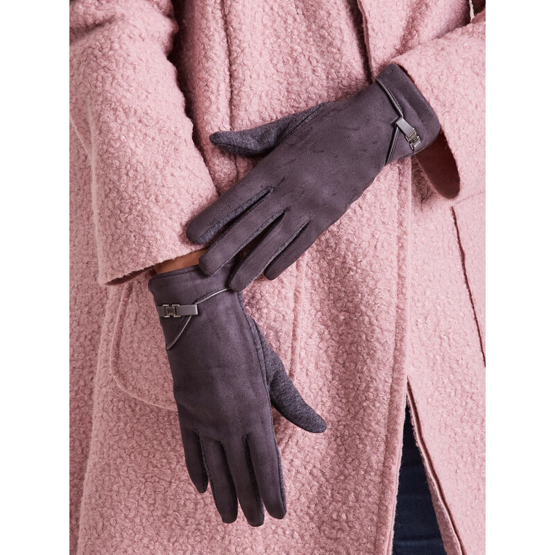 ITALY MODA Tmavosivé dámske rukavice AT-RK-902.08-dark gray 28199819