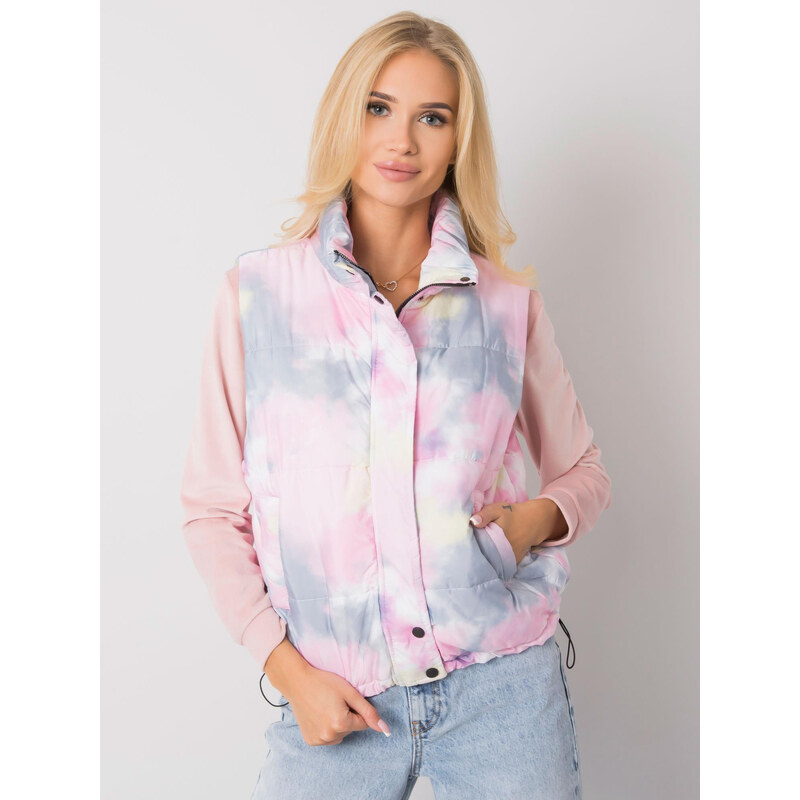 ITALY MODA Šedo-růžová batikovaná vesta DHJ-KZ-1855.30X 57948255