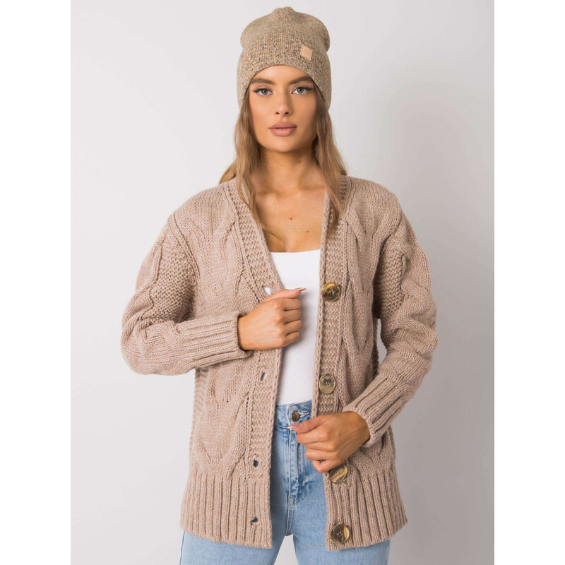 RUE PARIS Tmavo béžová dámska čiapka -JK-SK-6.15-beige 57948125