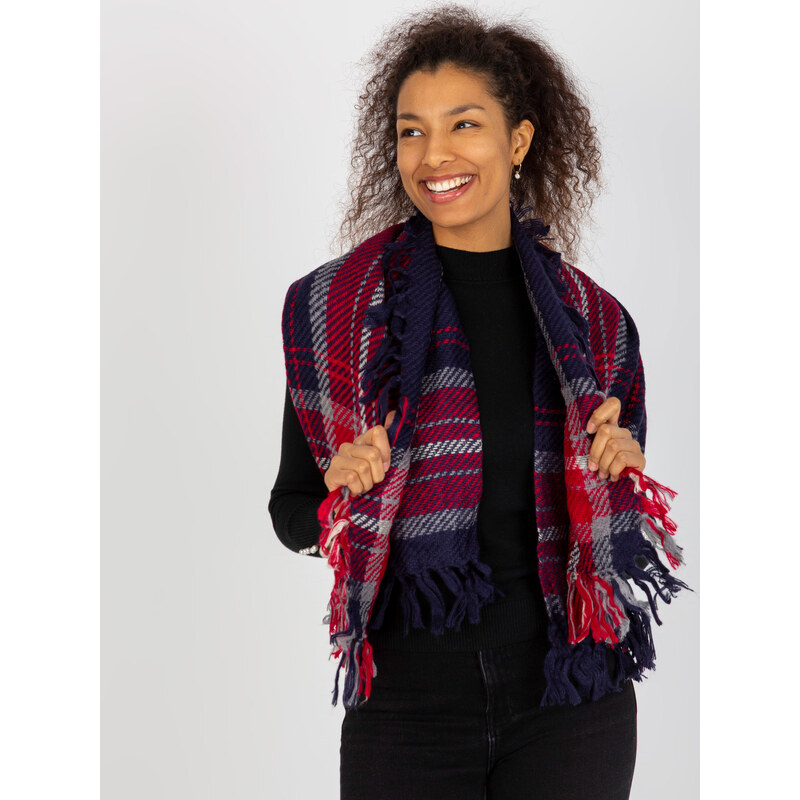 ITALY MODA Tmavomodro-červený šál so vzorom AT-CH-17501-1.57-dark blue 57951303