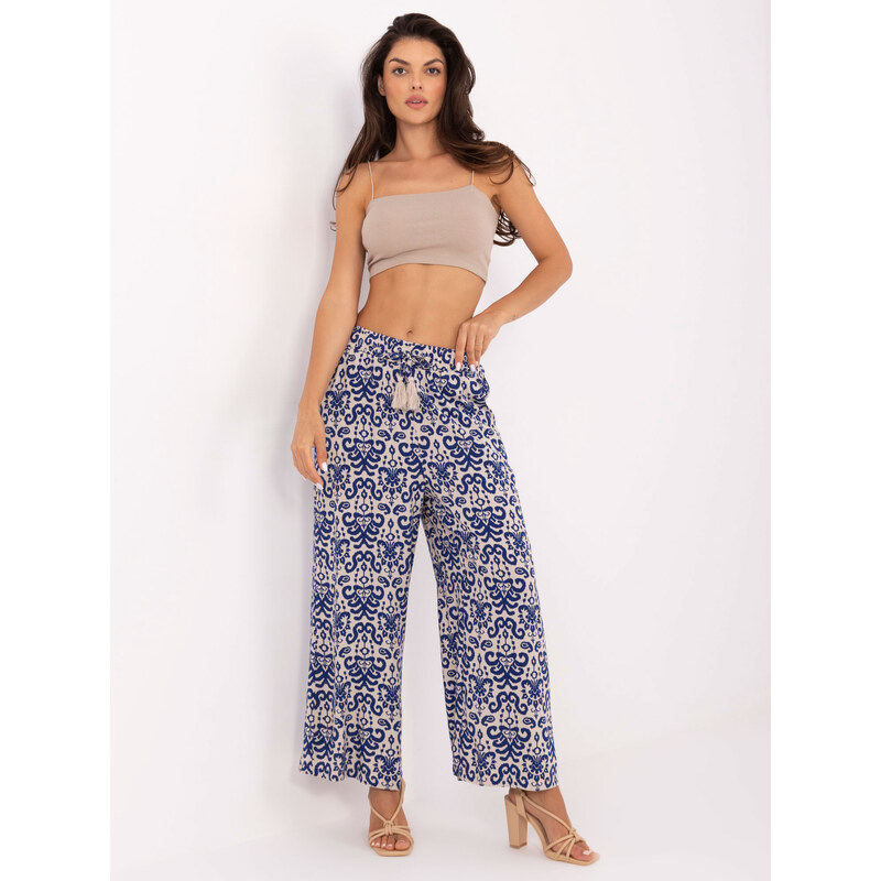 SUBLEVEL Tmavomodré vzorované látkové nohavice D73770R62237A-dark blue 39646131