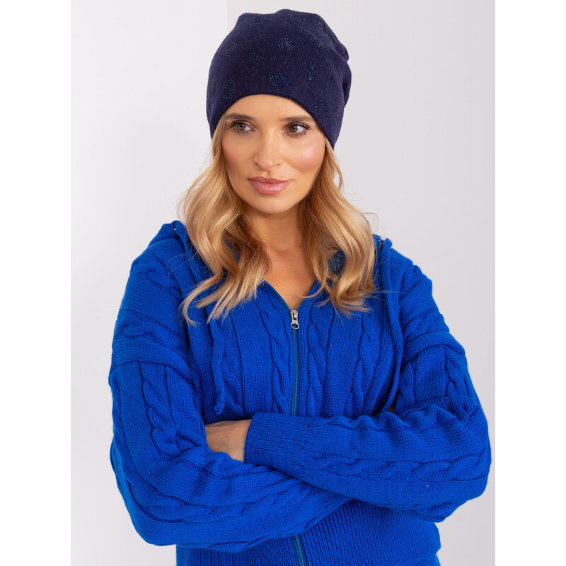 ITALY MODA Tmavomodrá dámska čiapka -AT-SK-2325.86-dark blue 57953876