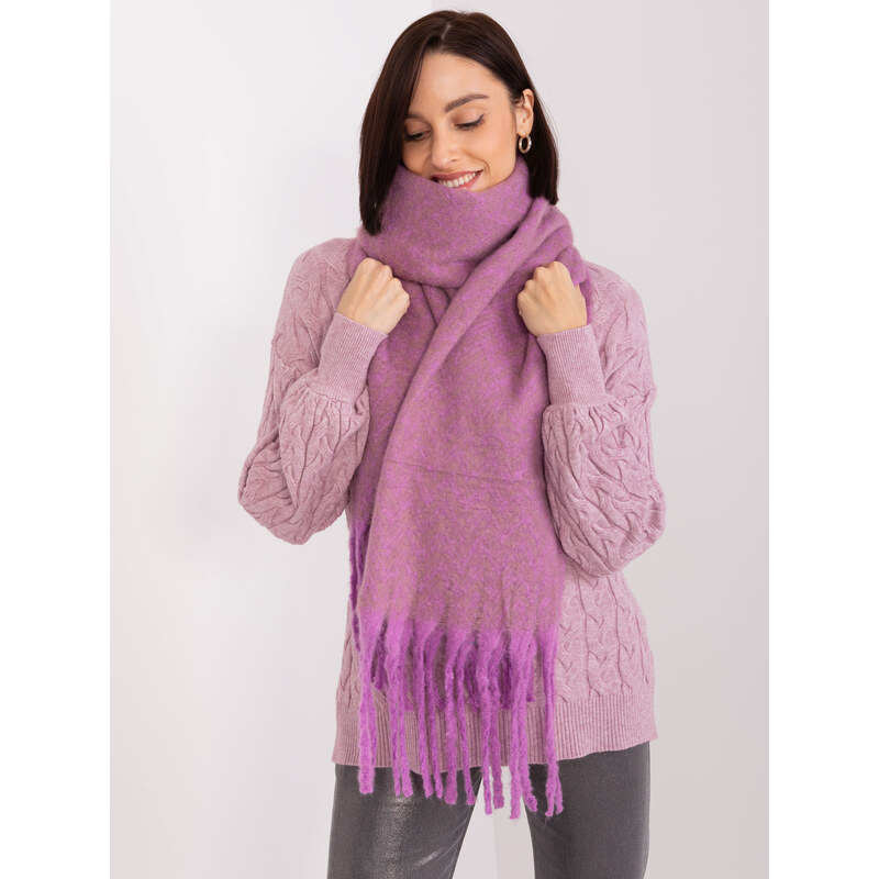 ITALY MODA Fialový šál so strapcami AT-SZ-23125.75-viollet 57953804