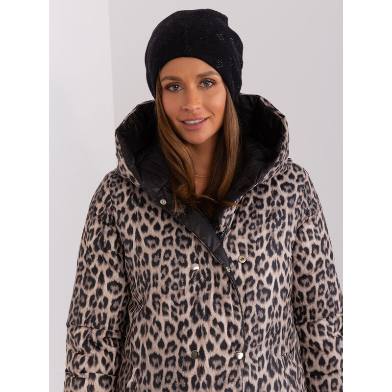 ITALY MODA Čierna zimná čiapka s kamienkami AT-CZ-2325.96-black 57956104