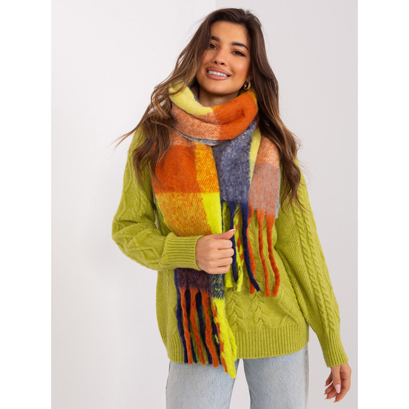 ITALY MODA Viacfarebný károvaný šál so strapcami AT-SZ-2311501.90-dark 57953667