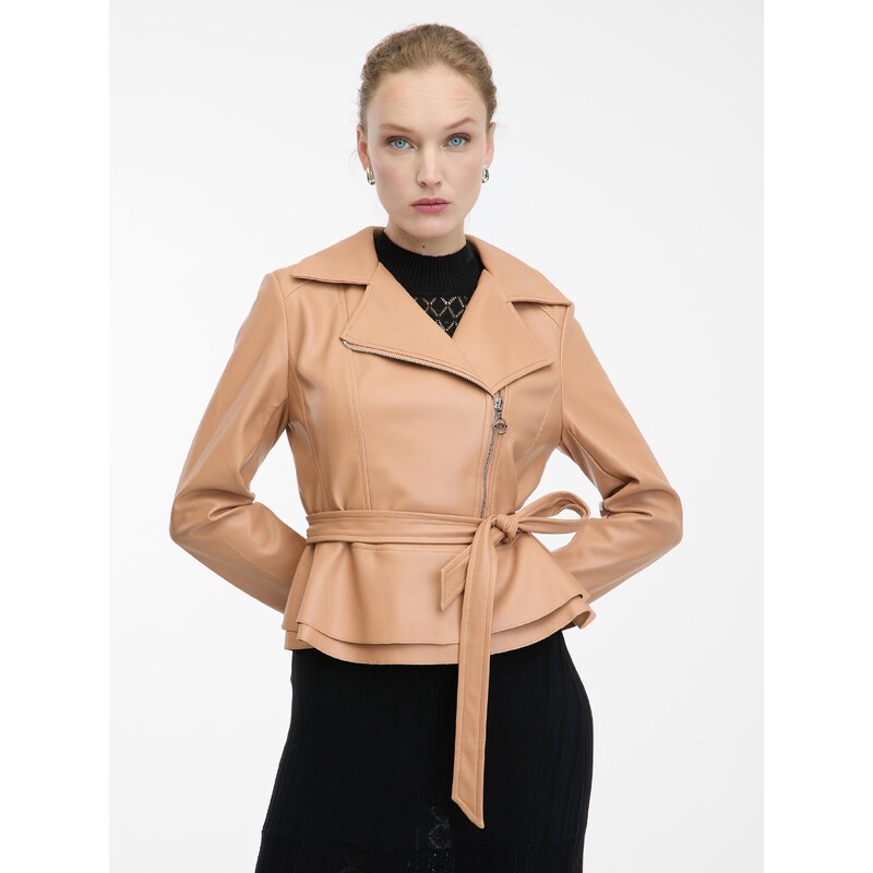 Light brown womens faux leather jacket ORSAY - Womens 64793090