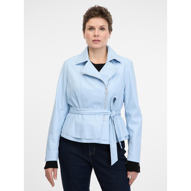 Light blue womens faux leather jacket ORSAY - Womens 64793104