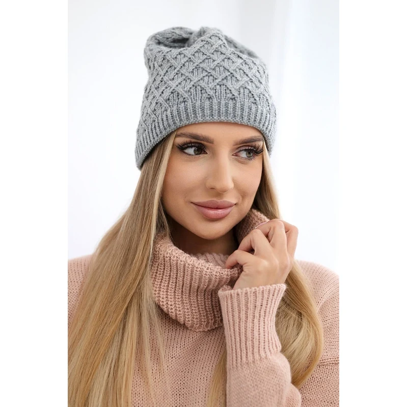 Kesi Čapica s fleece Kratka K204 tmavošedý 64695894