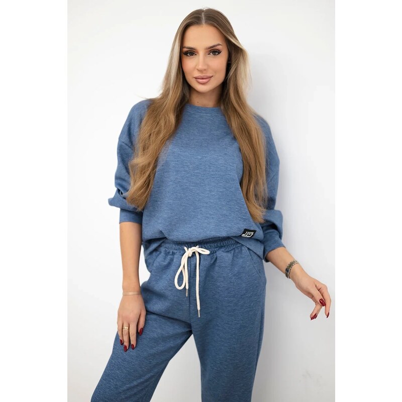 Kesi Włoski Set maslová látka mikinové + nohavice džínsová melanž 64695948