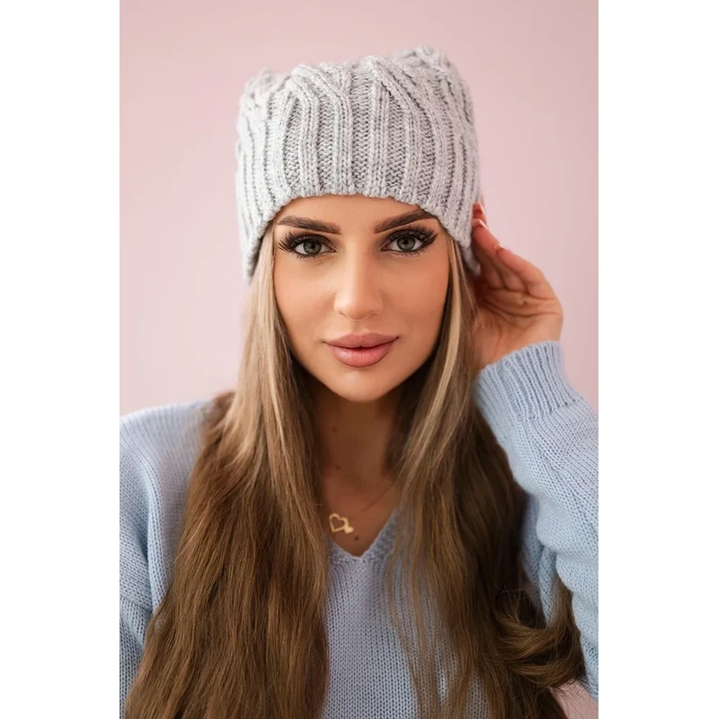 Kesi Čapica s fleece Paulina K227 svetlo šedá 64695976