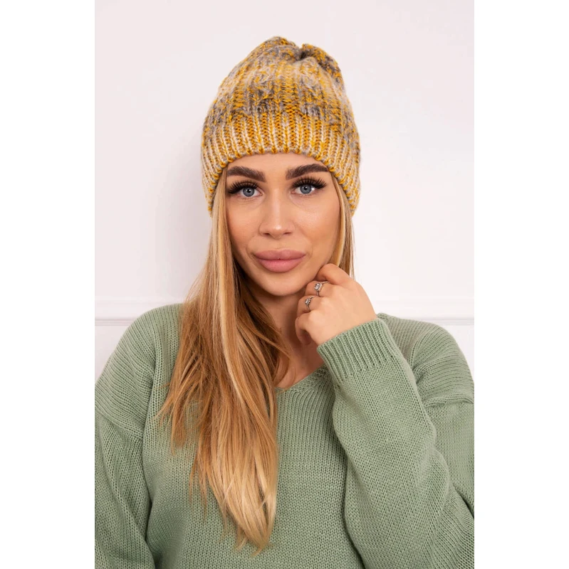 Kesi Čapica s fleece Melisa K241 oranžová+šedá 64695973