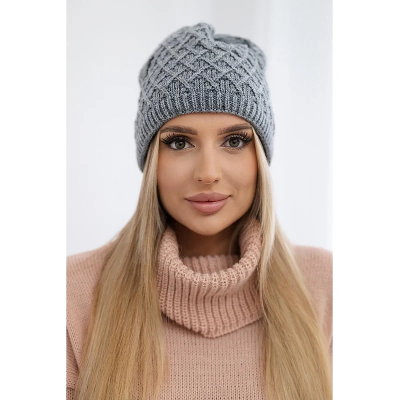 Kesi Čapica s fleece Kratka K204 tmavošedý 64696039