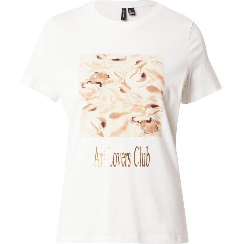 VERO MODA Tričko béžová / zlatá / biela 64488455