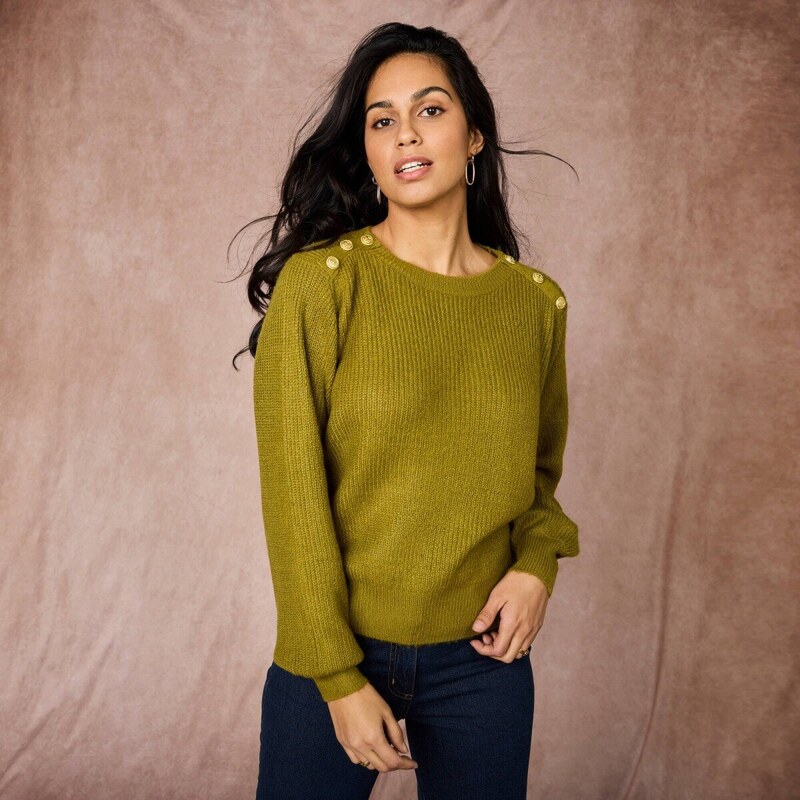 Pulóver s hladkým vzorom machová 040 Blancheporte 56607953