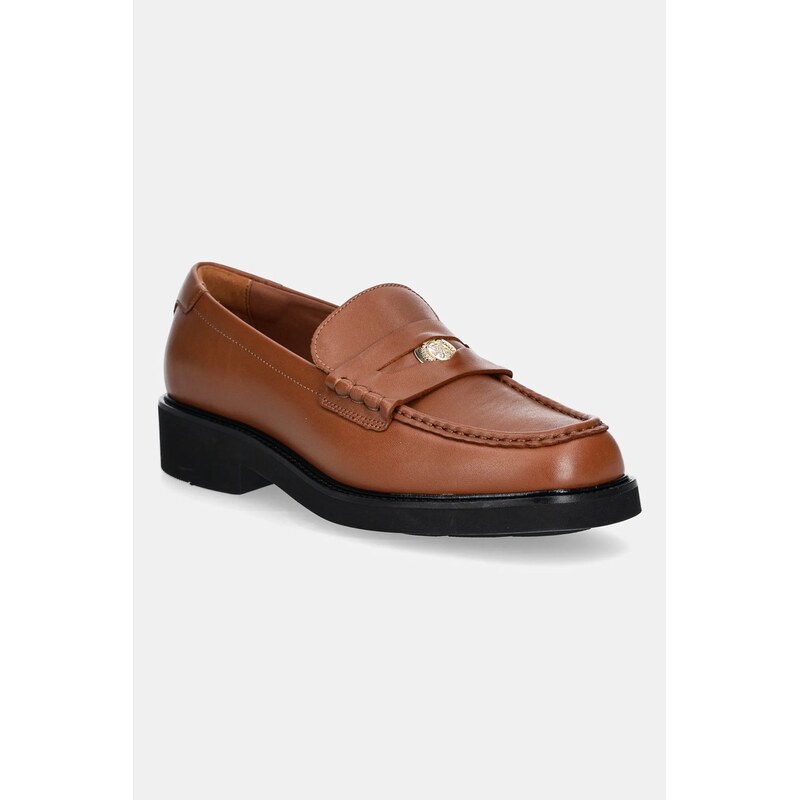 Kožené mokasíny Tommy Hilfiger CREST SQUARISH TOE PENNY LOAFER 64500415