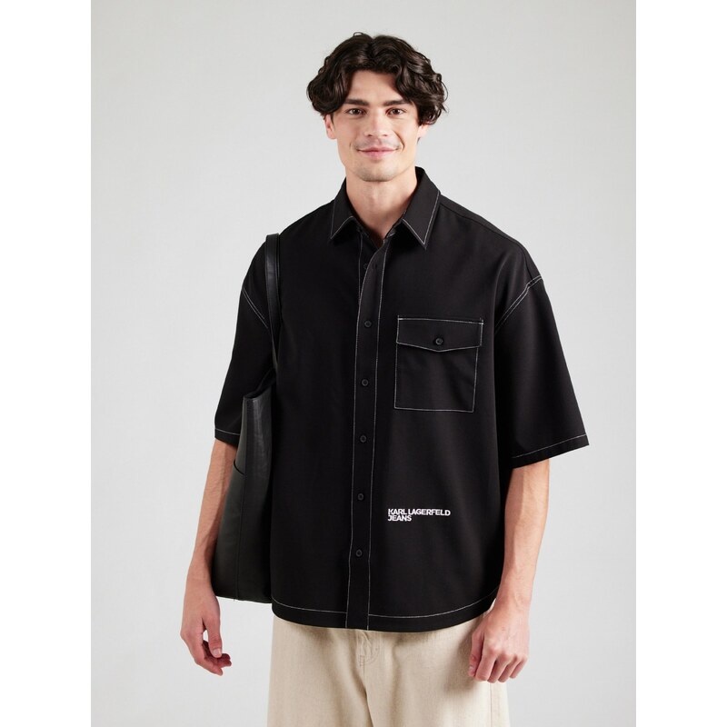 KARL LAGERFELD JEANS Košeľa čierna / biela