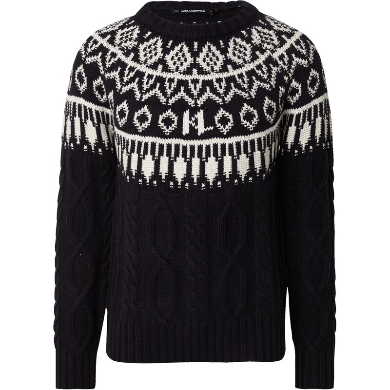 Karl Lagerfeld Sveter Fairisle čierna / biela 60868230