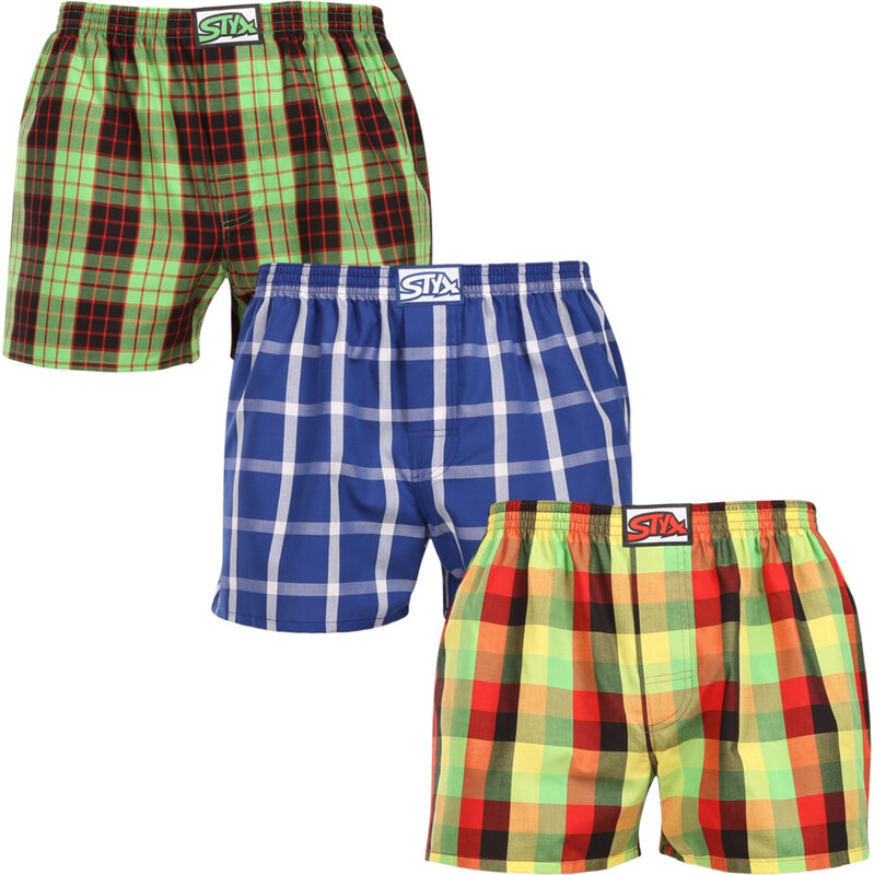 3PACK pánske trenky Styx klasická guma viacfarebné (3A110406) 64494993