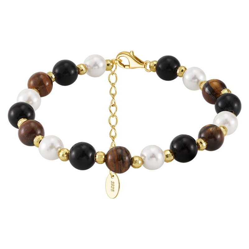 MAJYA Strieborný náramok s príveskami TAYLOR pozlátený 11885 64582804