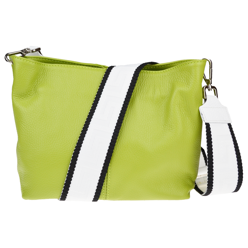 Zelená kožená talianska crossbody kabelka Batilda Verde Segnale s 64491606