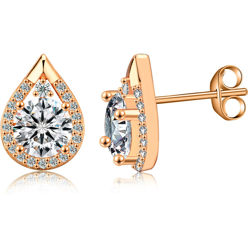 Olivie Strieborné náušnice KVAPKA MOISSANITE ROSE 9743 64804986