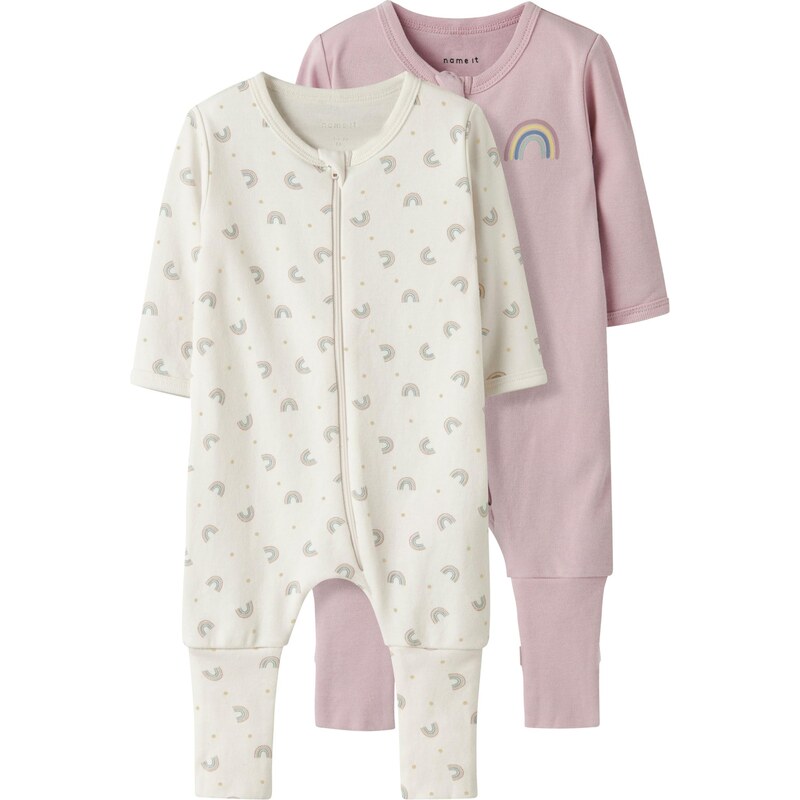 NAME IT Pyžamo modrá / staroružová / biela ako vlna 64501141