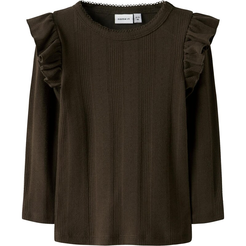 NAME IT Tričko NMFJULIA tmavohnedá 64501167