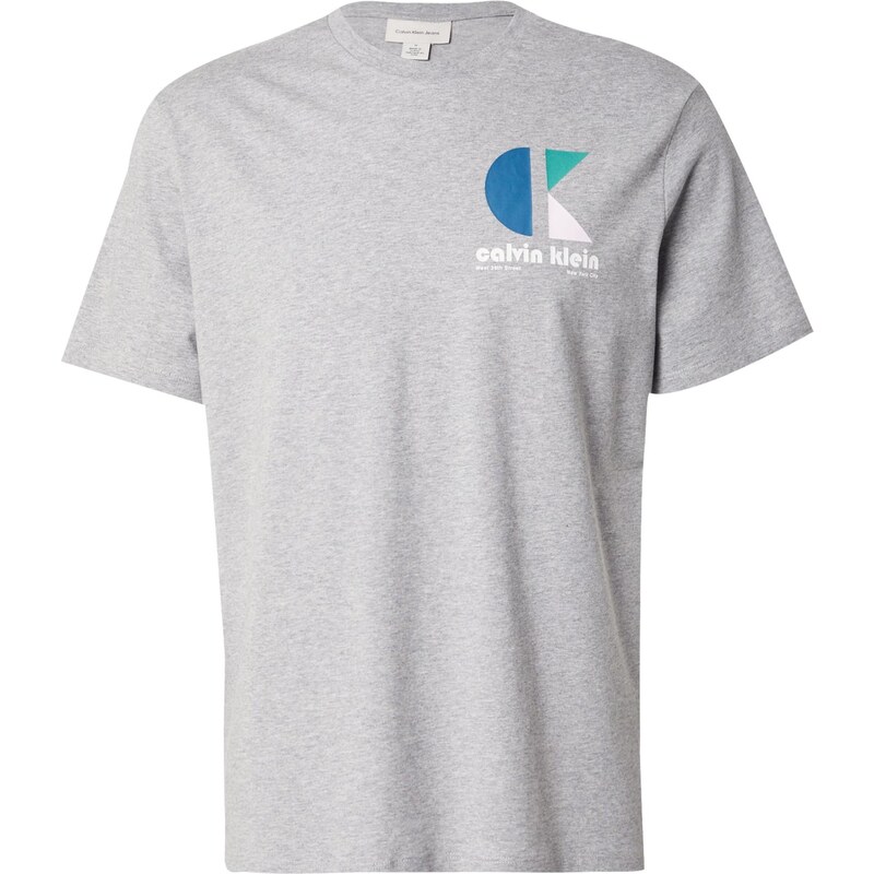Calvin Klein Jeans Tričko modrá / tyrkysová / sivá melírovaná / biela 64501175