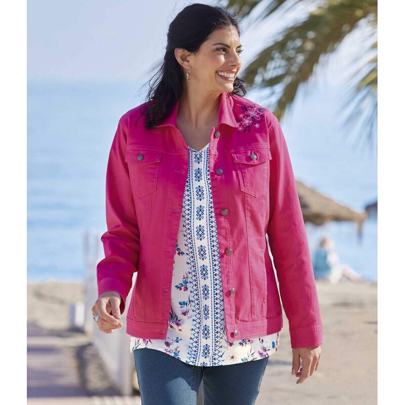 Keprová bunda s výšivkou Atlas For Men Ružová 64500331