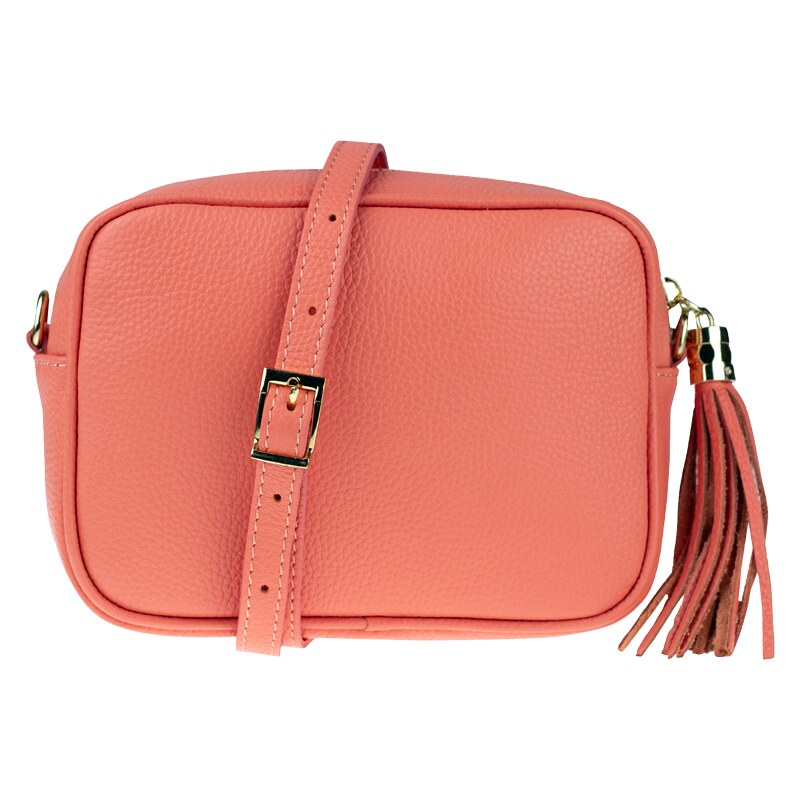 Ružová kožená talianska crossbody kabelka Bala Salmone NovaKabelka.sk 63069416
