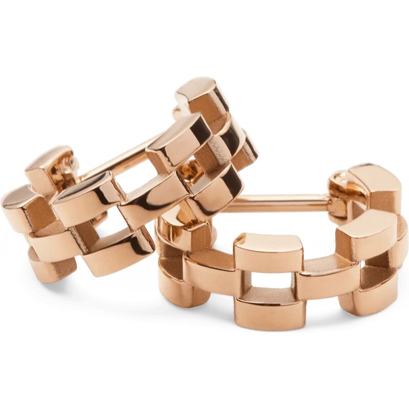 Daniel Wellington Moderné kruhové náušnice z pozlátenej ocele 3-Link 67280799