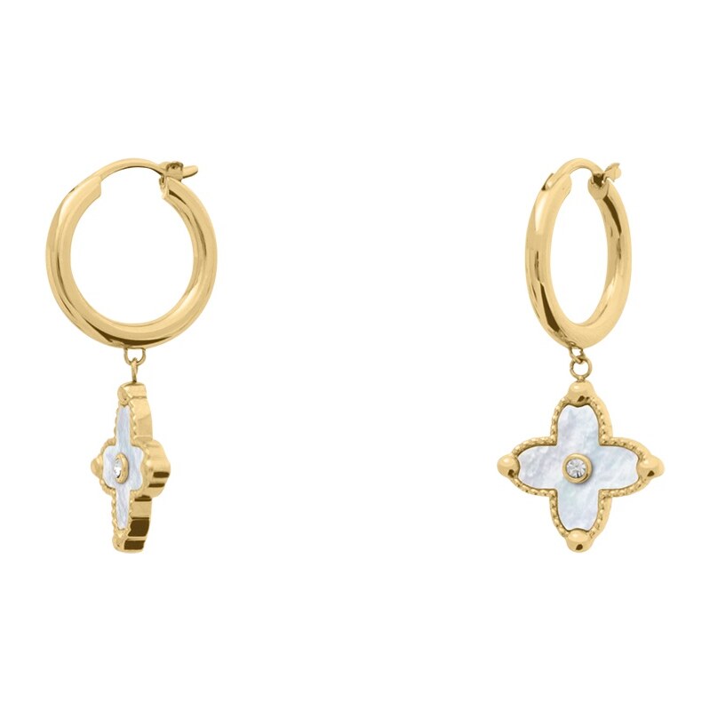 Pierre Lannier Pozlátené visiace náušnice s perleťou Rubya BJ23A6211 66582211