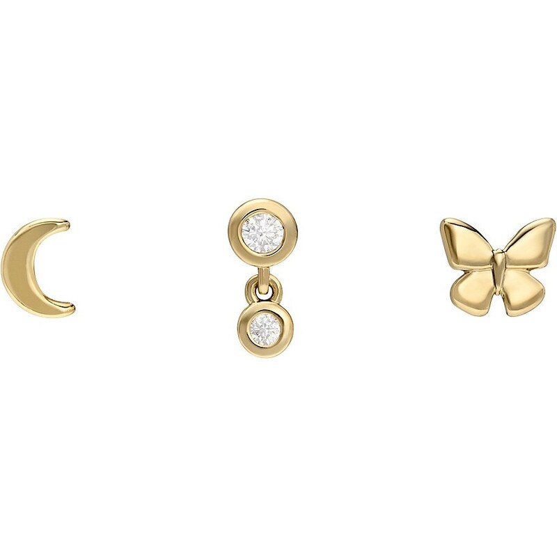 Fossil Pozlátený set kôstkových náušníc All Stacked Up JA7278SET 66590044