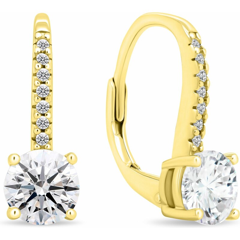 Brilio Silver Trblietavé pozlátené náušnice s čírymi zirkónmi EA415Y 66614640