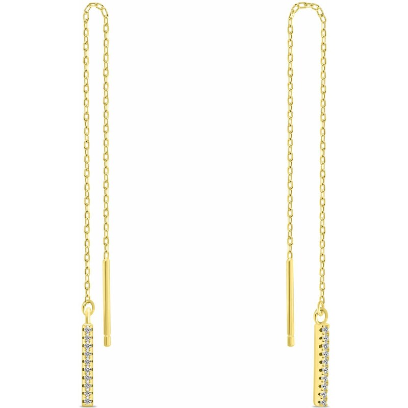 Brilio Silver Dlhé retiazkové náušnice so zirkónmi EA1007Y 66587809